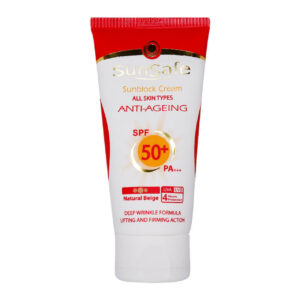 کرم ضد آفتاب و ضد چروک spf50 سان سیف | Sunsafe Anti Agening Sunscreen Cream SPF50