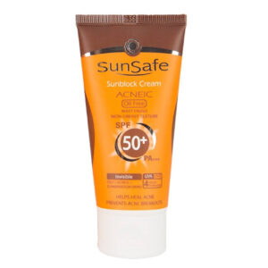 کرم ضد آفتاب SPF50 فاقد چربی سان سیف مناسب پوست های چرب و آکنه ای | Sunsafe Sunsblock Cream SPF50+ Acneic Oil Free