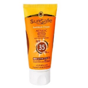 کرم ضد آفتاب SPF35 رنگی فاقد چربی سان سیف مناسب پوست های چرب و آکنه ای | Sunsafe Sunsblock Cream SPF35 Acneic Oil Free